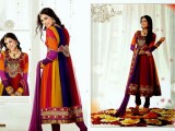 Bollywood Actress Anarkali Embroidered Frocks For 2013-2014