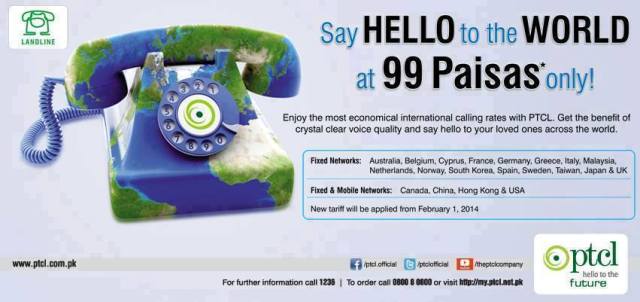 PTCL Lowest International Call Rates