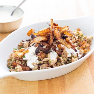lentils rice with fried onions
