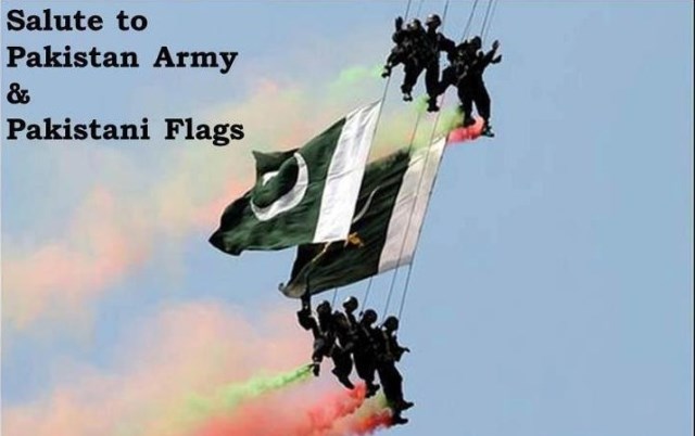 Pakistan army with flag