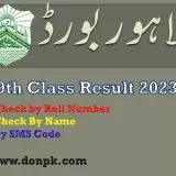 Bise Lahore 9th class Result check by roll number online