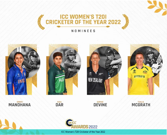 ICC women's T20 Cricketer of the year 2022 Awards Nominees