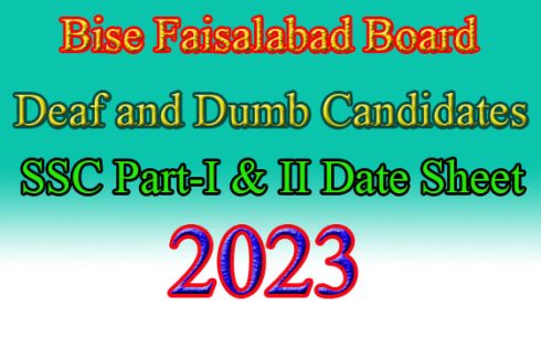 Bise FSD Deaf and Dumb candidates SSC DateSheet 2023
