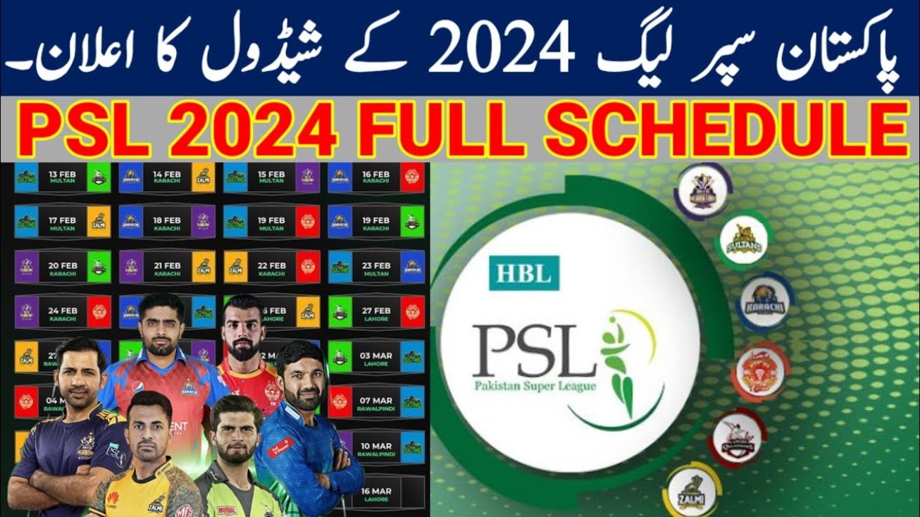 HBL Pakistan Super League PSL 9 Schedule Matches 