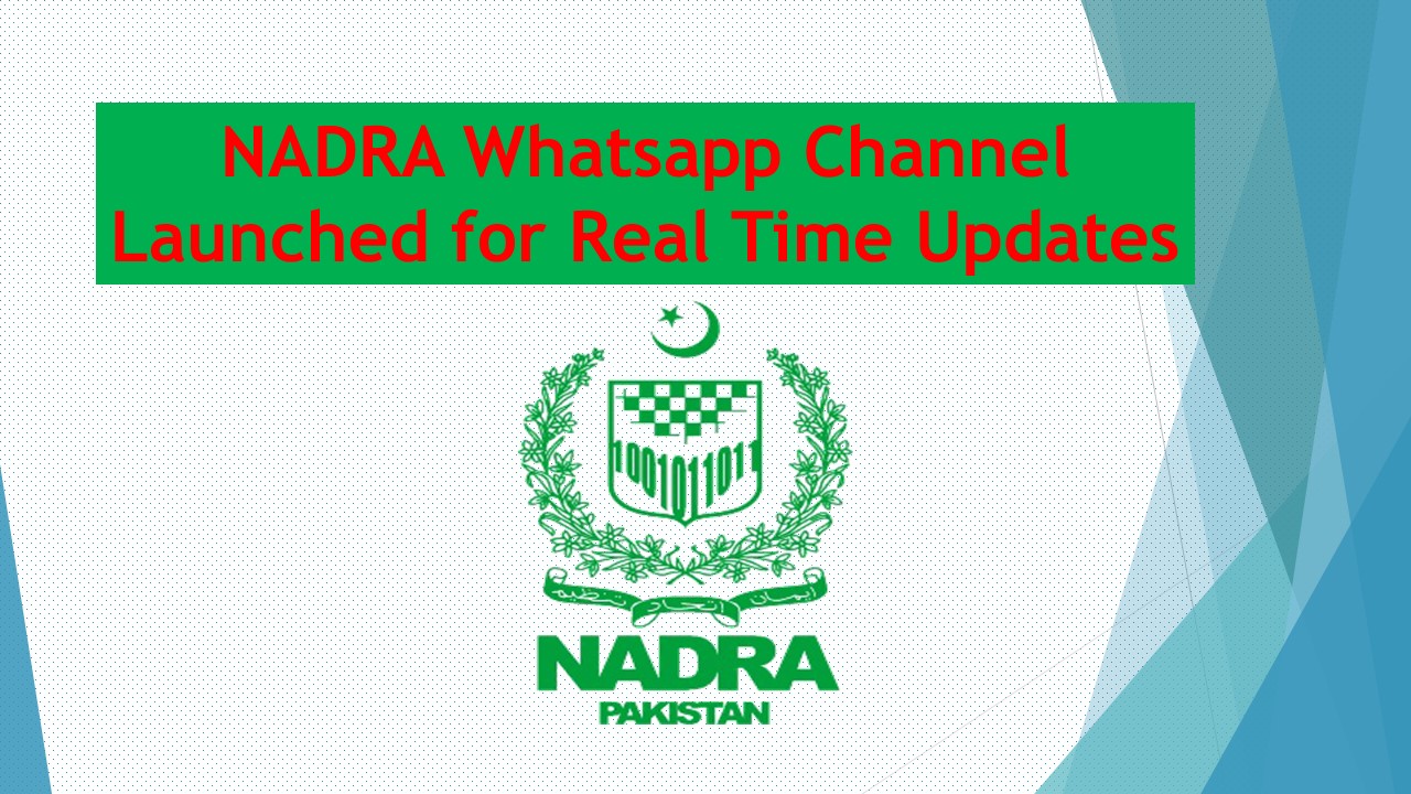 NADRA whatsapp Channel for real time Updates