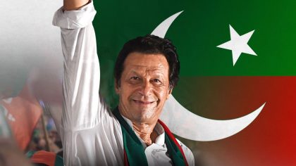 Imran Khan victory pics with PTI flag