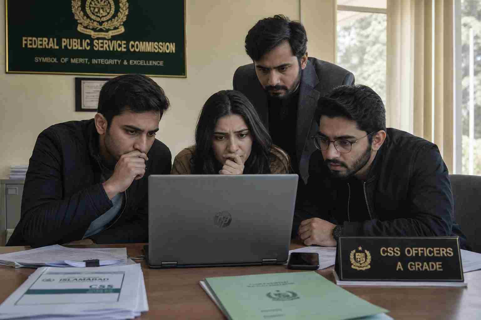 Students checking FPSC CSS result online
