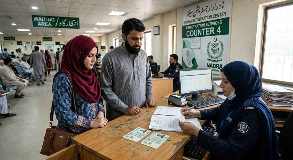 Couple applying for NADRA marriage certificate