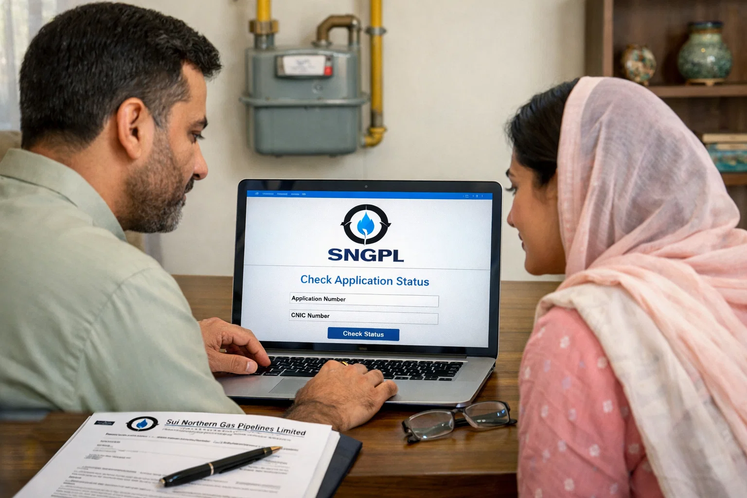 Checking SNGPL application status online in Pakistan