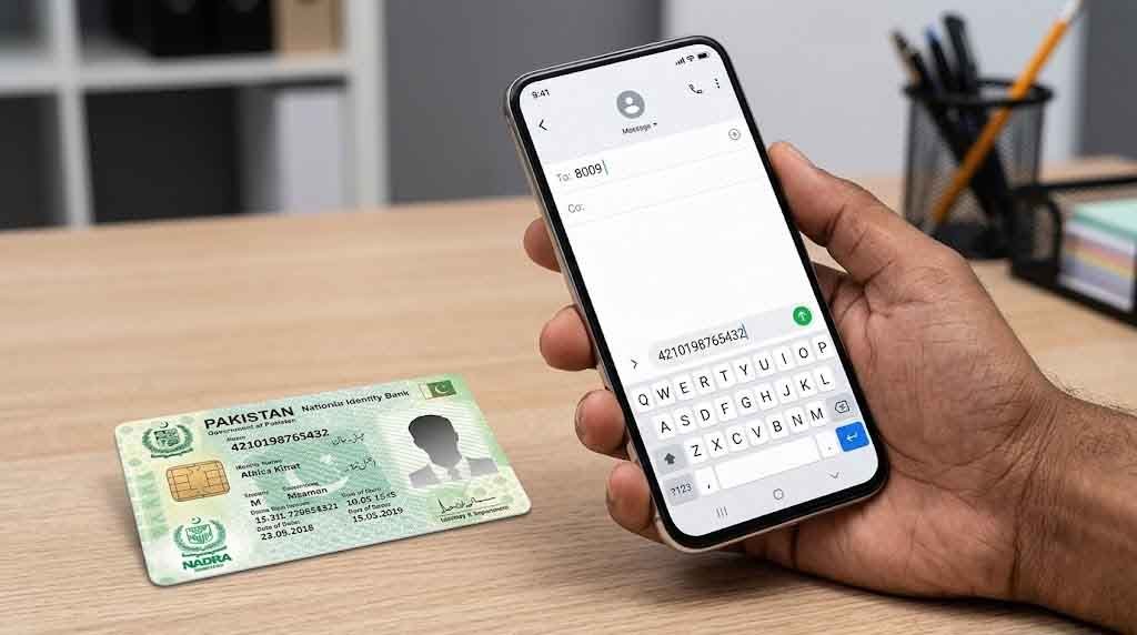 Sending CNIC SMS to NADRA 8009 on phone